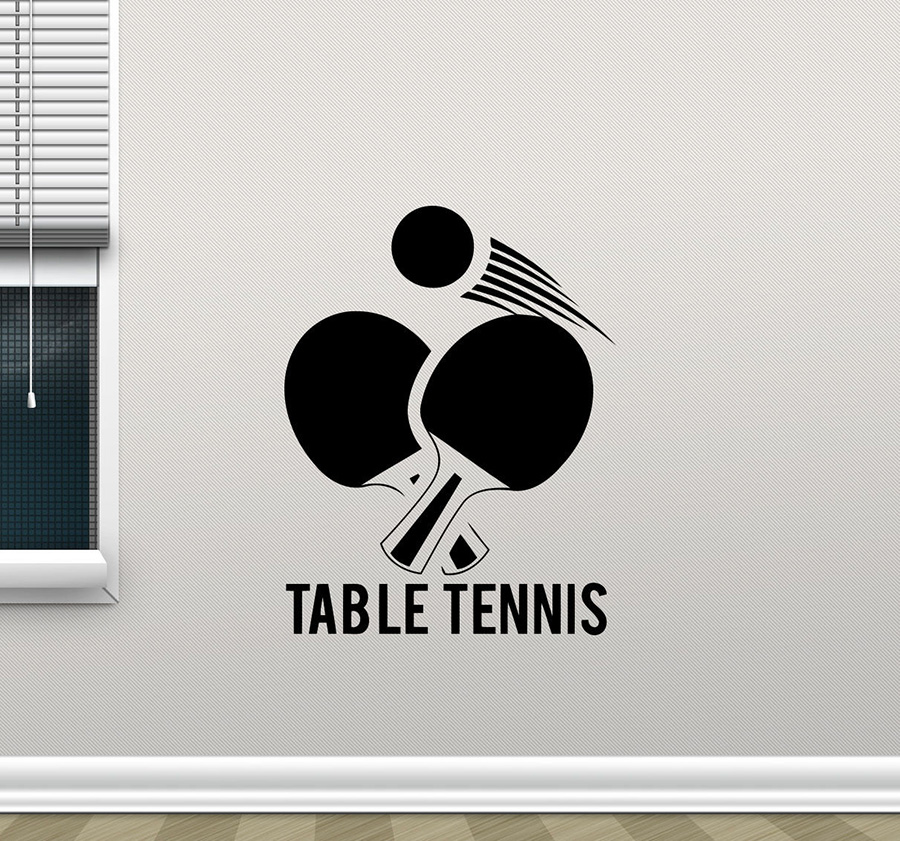 Table Tennis Illustration - Adesivo de Parede de Ténis De